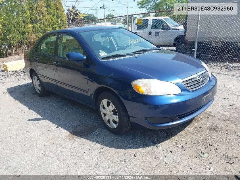 2008 Toyota Corolla Ce/Le/S VIN: 2T1BR30E48C932960 Lot: 40328131