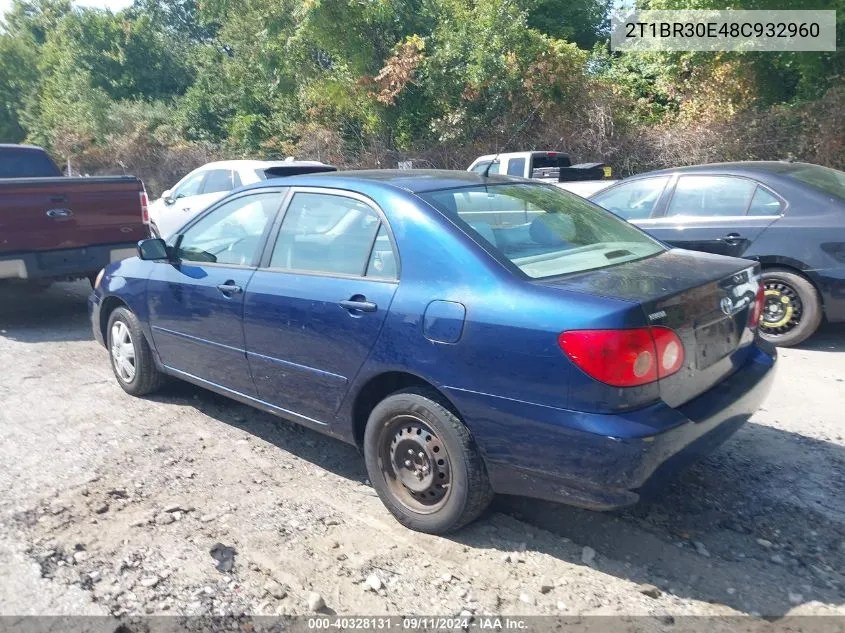 2008 Toyota Corolla Ce/Le/S VIN: 2T1BR30E48C932960 Lot: 40328131