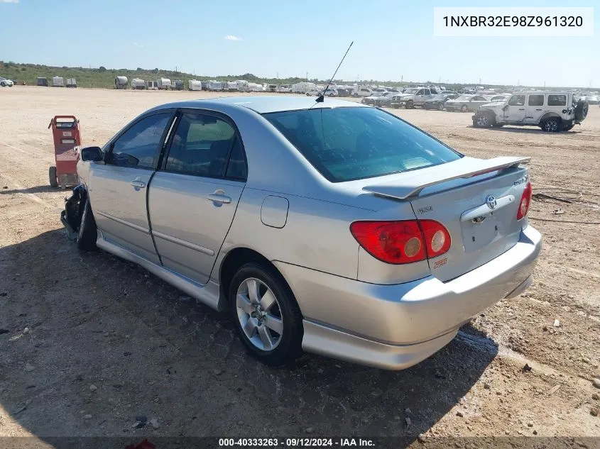 2008 Toyota Corolla S VIN: 1NXBR32E98Z961320 Lot: 40333263