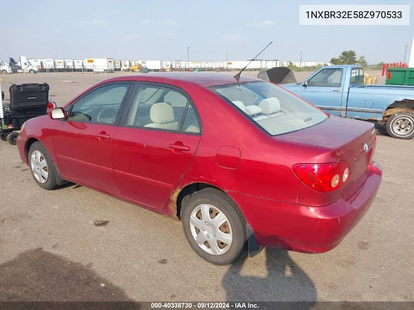 2008 Toyota Corolla Le VIN: 1NXBR32E58Z970533 Lot: 40338730