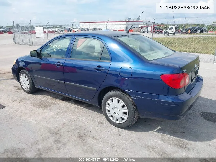 2008 Toyota Corolla Ce VIN: 2T1BR32E38C929545 Lot: 40347757