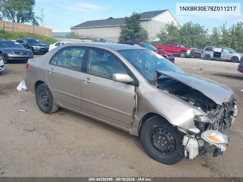 2008 Toyota Corolla Ce/Le/S VIN: 1NXBR30E78Z011217 Lot: 40350399