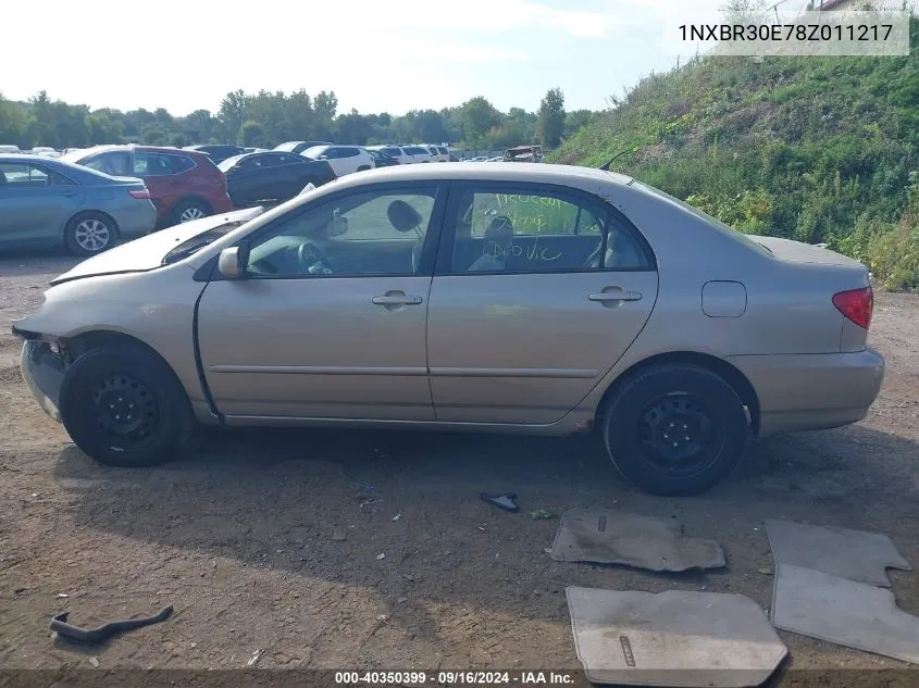 2008 Toyota Corolla Ce/Le/S VIN: 1NXBR30E78Z011217 Lot: 40350399