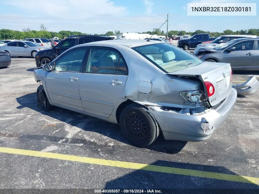 2008 Toyota Corolla Ce/Le/S VIN: 1NXBR32E18Z030181 Lot: 40355057