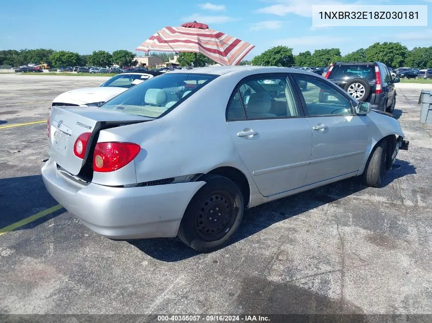 2008 Toyota Corolla Ce/Le/S VIN: 1NXBR32E18Z030181 Lot: 40355057