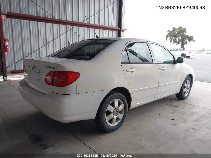 2008 Toyota Corolla Ce VIN: 1NXBR32E68Z940098 Lot: 40356435