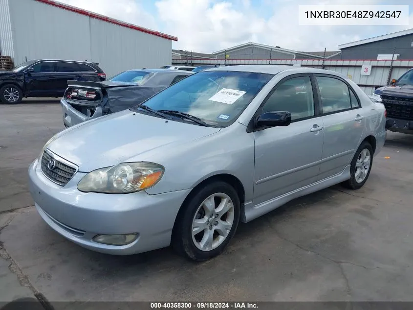 2008 Toyota Corolla S VIN: 1NXBR30E48Z942547 Lot: 40358300