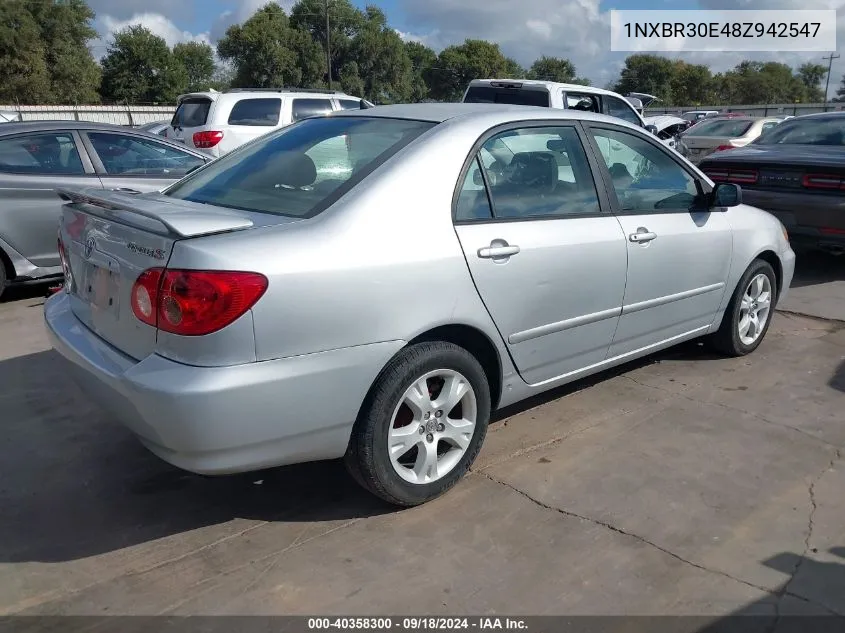 2008 Toyota Corolla S VIN: 1NXBR30E48Z942547 Lot: 40358300