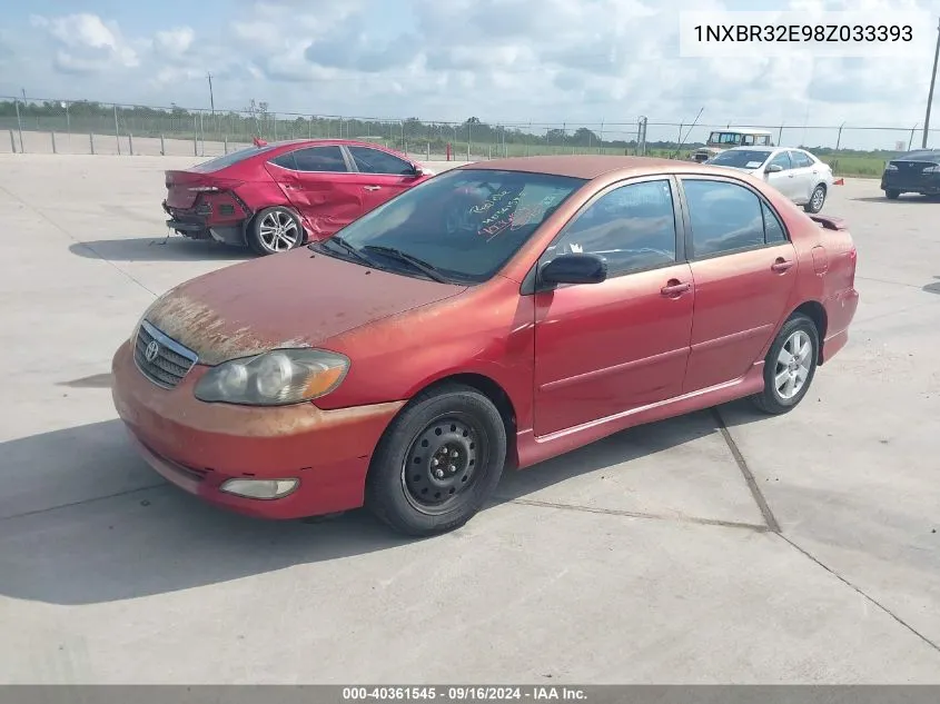 2008 Toyota Corolla S VIN: 1NXBR32E98Z033393 Lot: 40361545