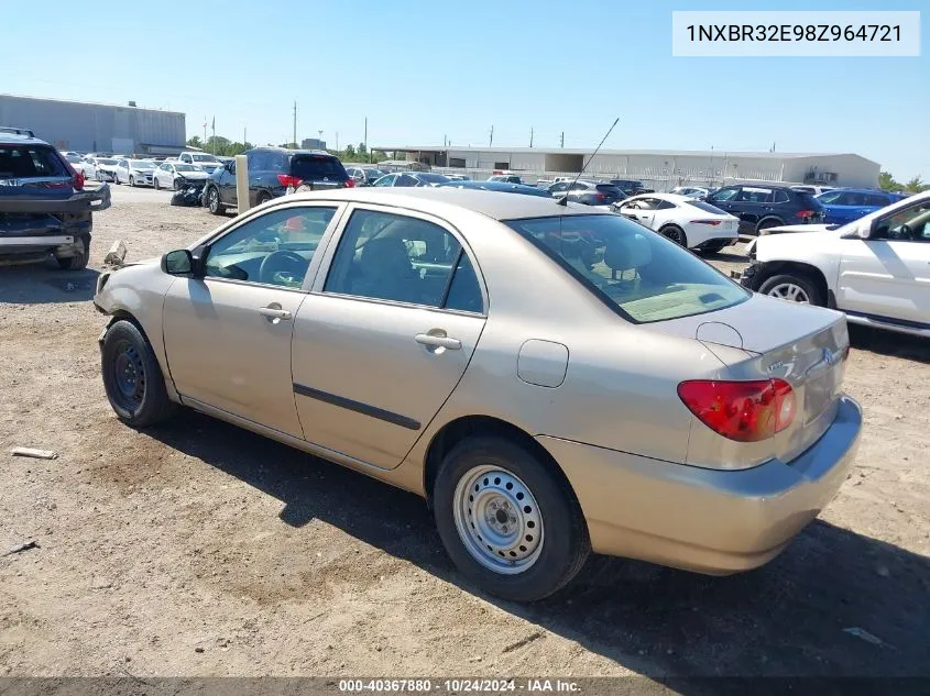 2008 Toyota Corolla Ce VIN: 1NXBR32E98Z964721 Lot: 40367880