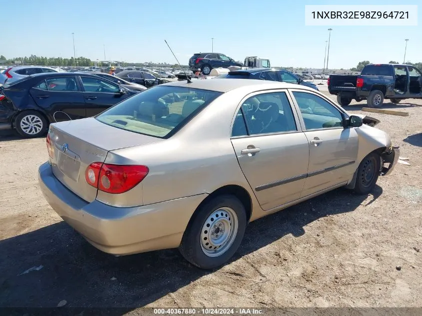 2008 Toyota Corolla Ce VIN: 1NXBR32E98Z964721 Lot: 40367880