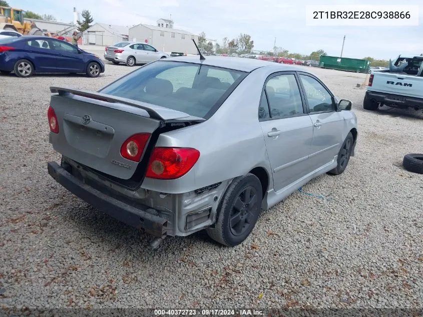 2008 Toyota Corolla S VIN: 2T1BR32E28C938866 Lot: 40372723