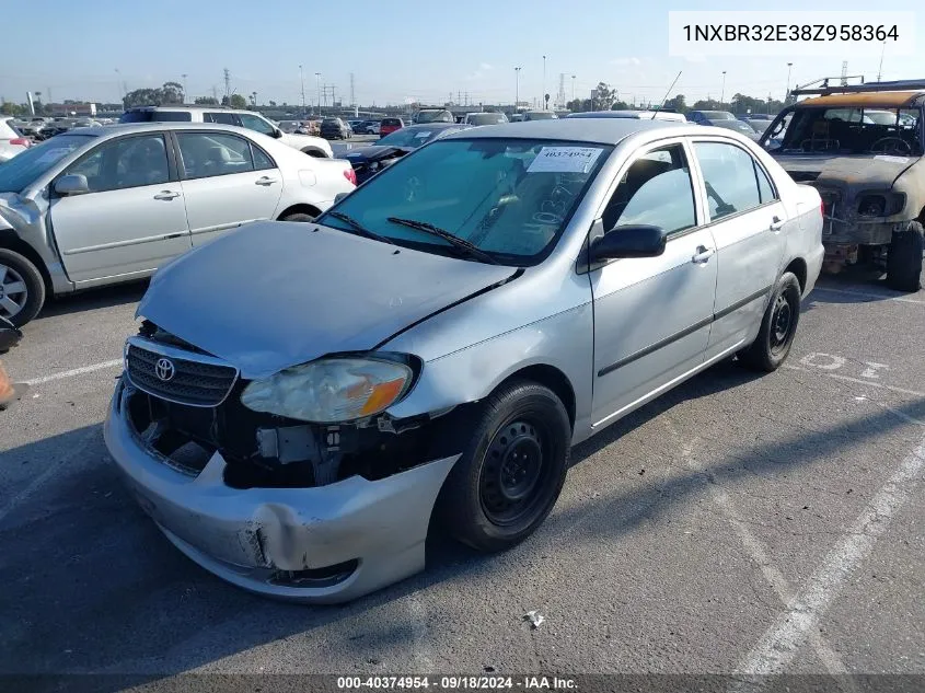 2008 Toyota Corolla Ce VIN: 1NXBR32E38Z958364 Lot: 40374954