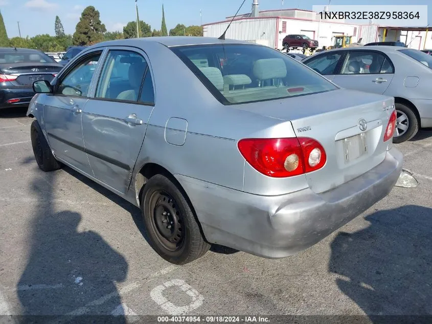 2008 Toyota Corolla Ce VIN: 1NXBR32E38Z958364 Lot: 40374954