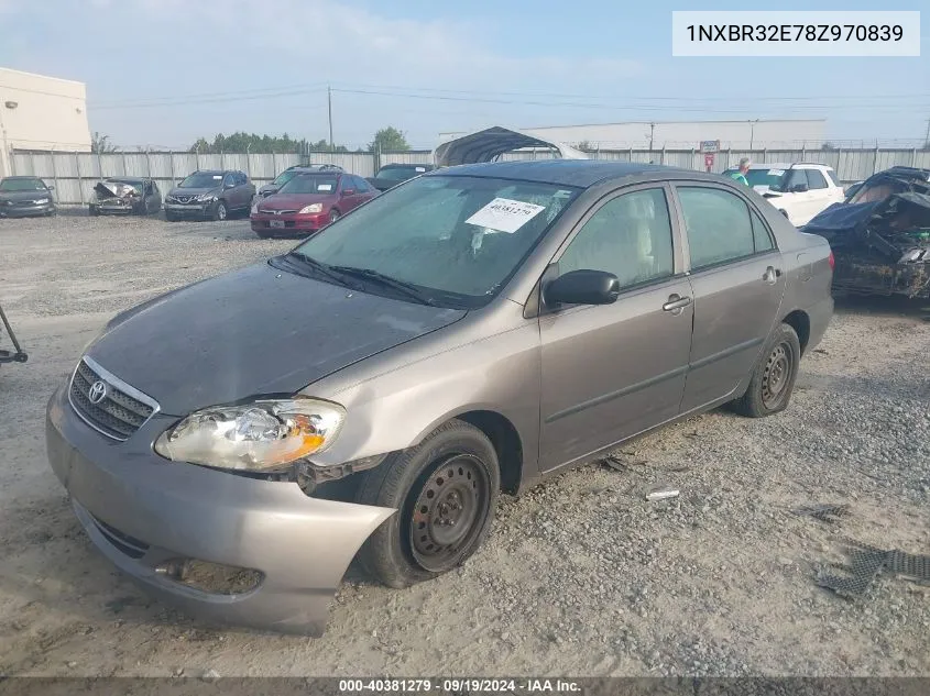 2008 Toyota Corolla Ce VIN: 1NXBR32E78Z970839 Lot: 40381279