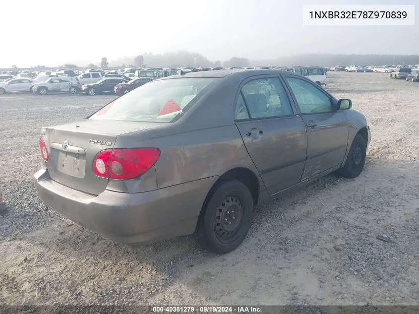 2008 Toyota Corolla Ce VIN: 1NXBR32E78Z970839 Lot: 40381279