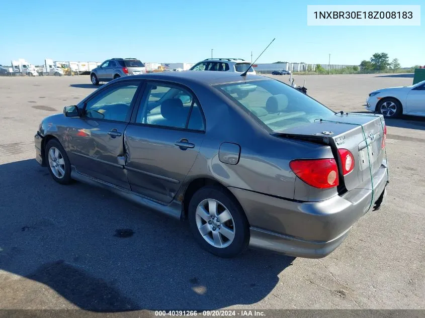 2008 Toyota Corolla S VIN: 1NXBR30E18Z008183 Lot: 40391266