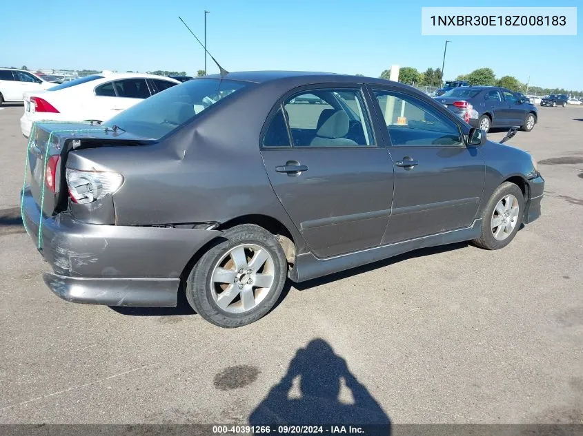 2008 Toyota Corolla S VIN: 1NXBR30E18Z008183 Lot: 40391266