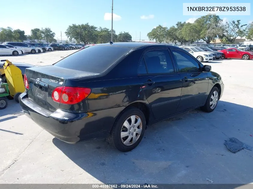 2008 Toyota Corolla Ce VIN: 1NXBR32E78Z953538 Lot: 40397662