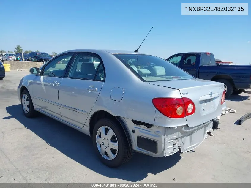 2008 Toyota Corolla Le VIN: 1NXBR32E48Z032135 Lot: 40401881