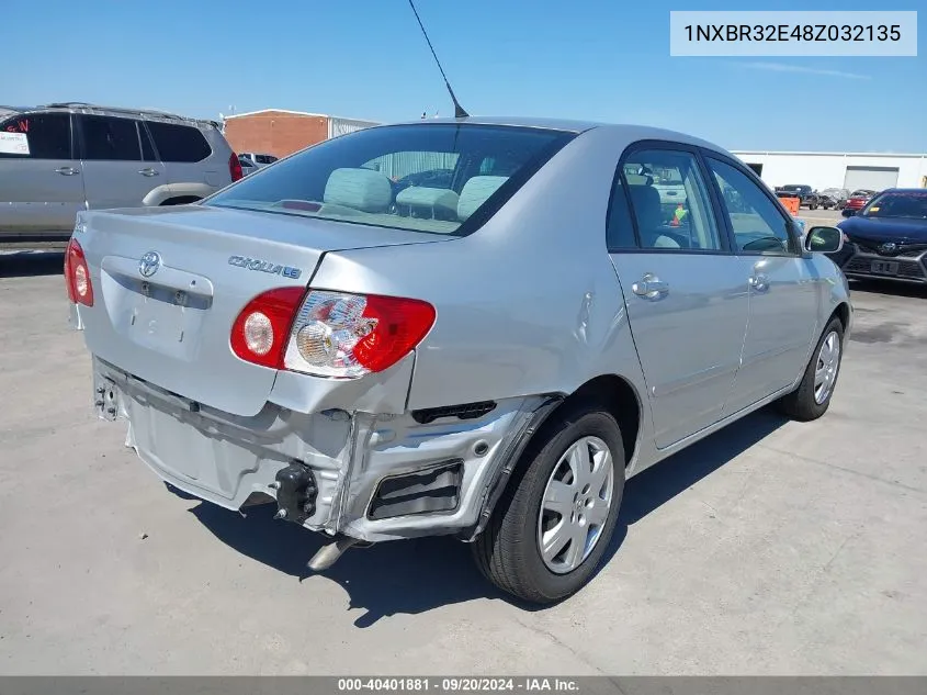 2008 Toyota Corolla Le VIN: 1NXBR32E48Z032135 Lot: 40401881