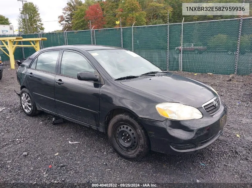 2008 Toyota Corolla Ce VIN: 1NXBR32E58Z959936 Lot: 40402832