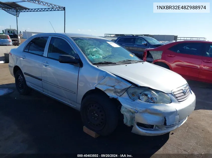 2008 Toyota Corolla Ce VIN: 1NXBR32E48Z988974 Lot: 40403502