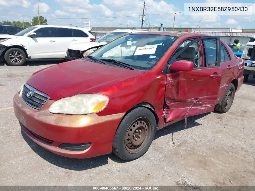 2008 Toyota Corolla Le VIN: 1NXBR32E58Z950430 Lot: 40405567