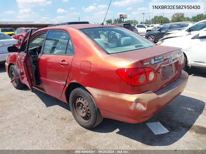 2008 Toyota Corolla Le VIN: 1NXBR32E58Z950430 Lot: 40405567