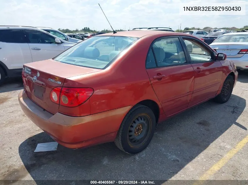 2008 Toyota Corolla Le VIN: 1NXBR32E58Z950430 Lot: 40405567