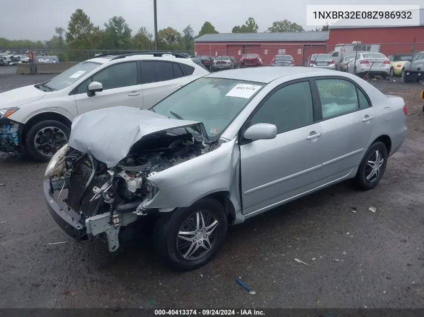 2008 Toyota Corolla Le VIN: 1NXBR32E08Z986932 Lot: 40413374