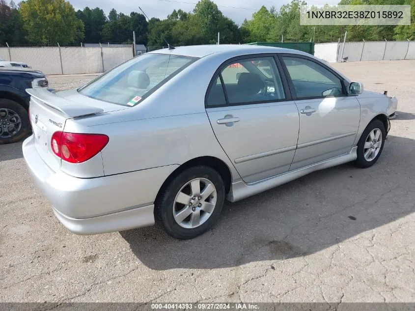 2008 Toyota Corolla S VIN: 1NXBR32E38Z015892 Lot: 40414393