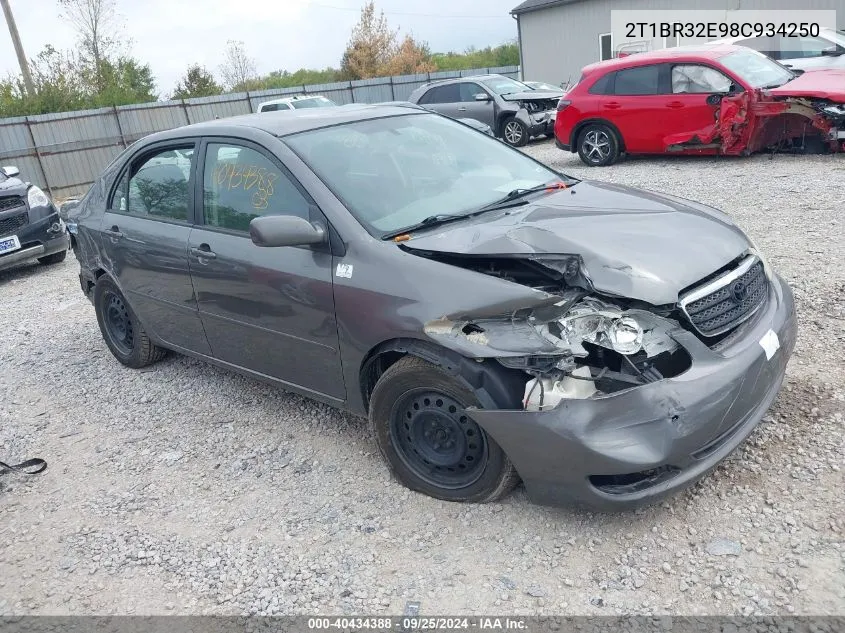 2008 Toyota Corolla Le VIN: 2T1BR32E98C934250 Lot: 40434388