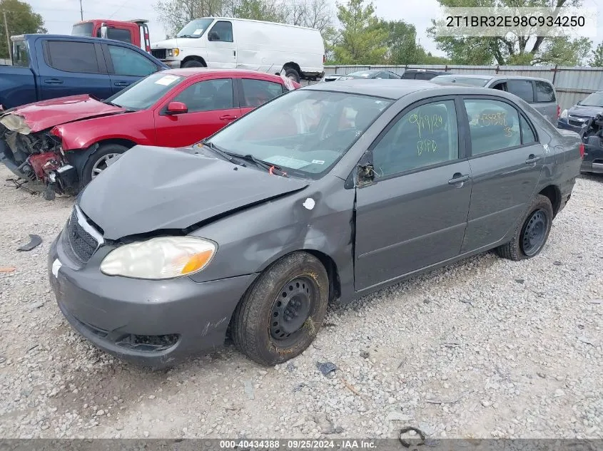 2008 Toyota Corolla Le VIN: 2T1BR32E98C934250 Lot: 40434388