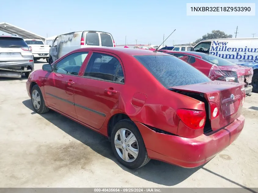 2008 Toyota Corolla Ce VIN: 1NXBR32E18Z953390 Lot: 40435654