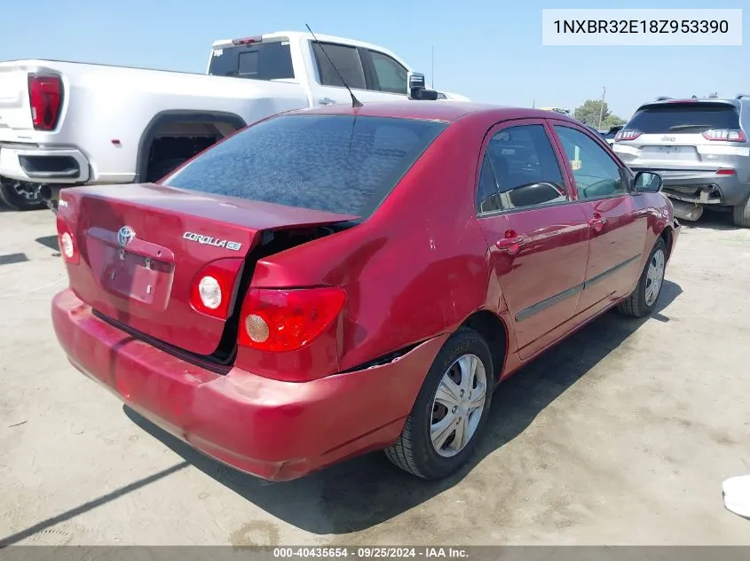 2008 Toyota Corolla Ce VIN: 1NXBR32E18Z953390 Lot: 40435654