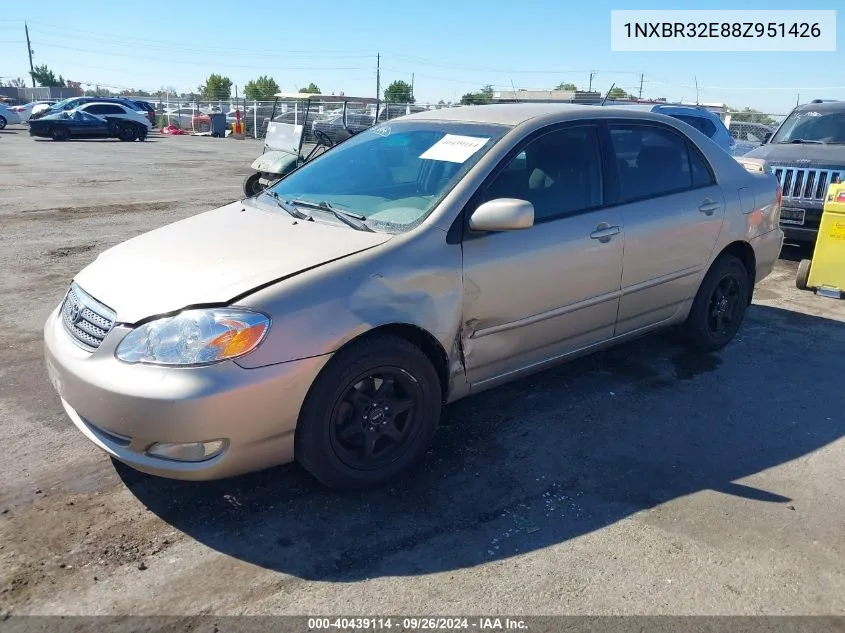 2008 Toyota Corolla Le VIN: 1NXBR32E88Z951426 Lot: 40439114