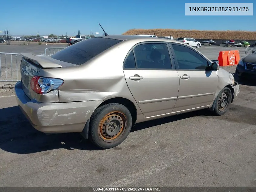 2008 Toyota Corolla Le VIN: 1NXBR32E88Z951426 Lot: 40439114