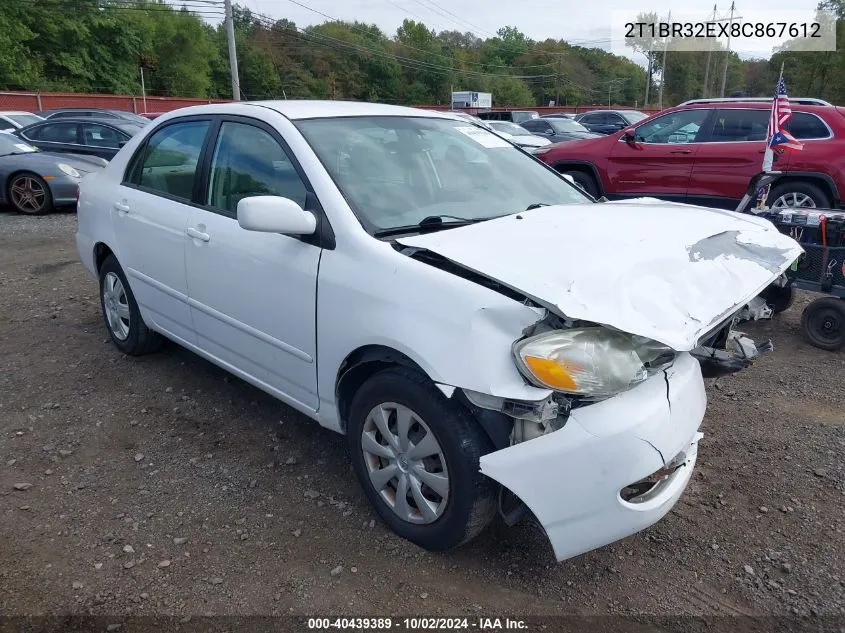 2008 Toyota Corolla Le VIN: 2T1BR32EX8C867612 Lot: 40439389