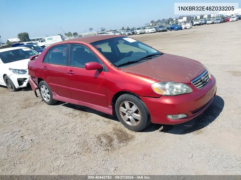 2008 Toyota Corolla S VIN: 1NXBR32E48Z033205 Lot: 40442763