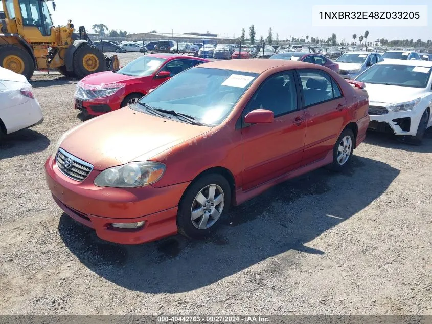 2008 Toyota Corolla S VIN: 1NXBR32E48Z033205 Lot: 40442763