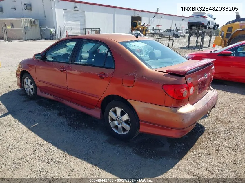 2008 Toyota Corolla S VIN: 1NXBR32E48Z033205 Lot: 40442763