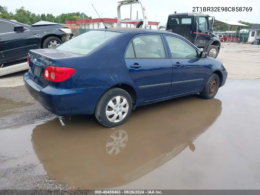 2008 Toyota Corolla Ce VIN: 2T1BR32E98C858769 Lot: 40459463