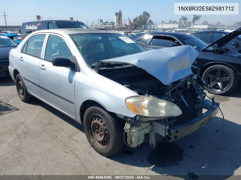 2008 Toyota Corolla Ce VIN: 1NXBR32E58Z981712 Lot: 40464292