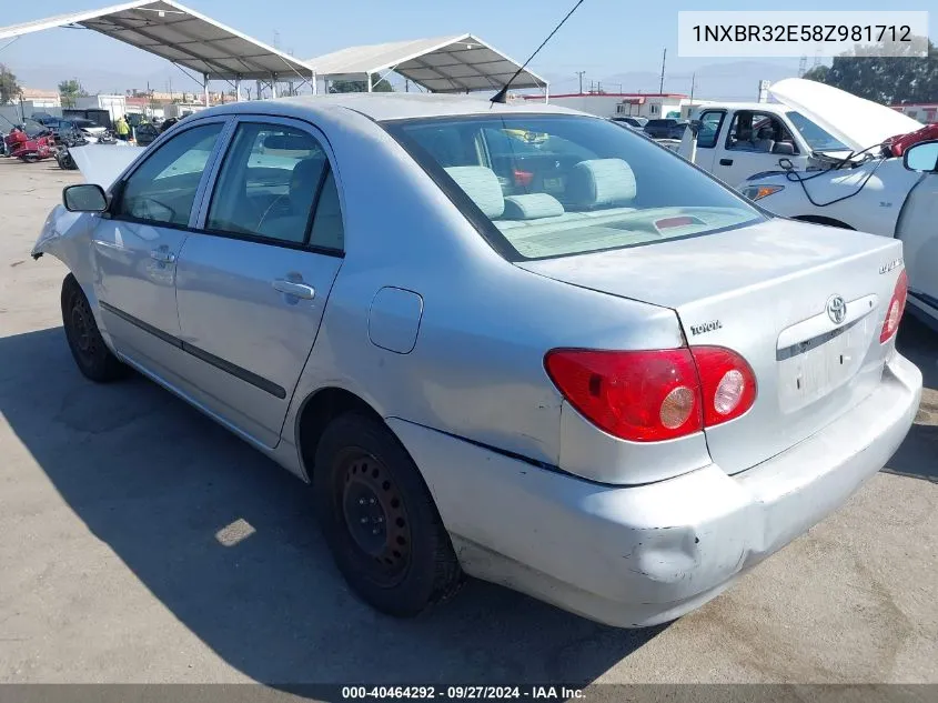 2008 Toyota Corolla Ce VIN: 1NXBR32E58Z981712 Lot: 40464292