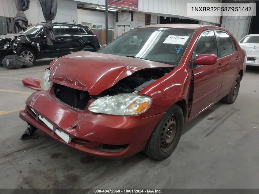 2008 Toyota Corolla Le VIN: 1NXBR32E58Z951447 Lot: 40472960