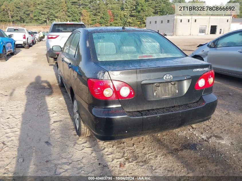 2008 Toyota Corolla Ce VIN: 2T1BR32E78C866692 Lot: 40483795