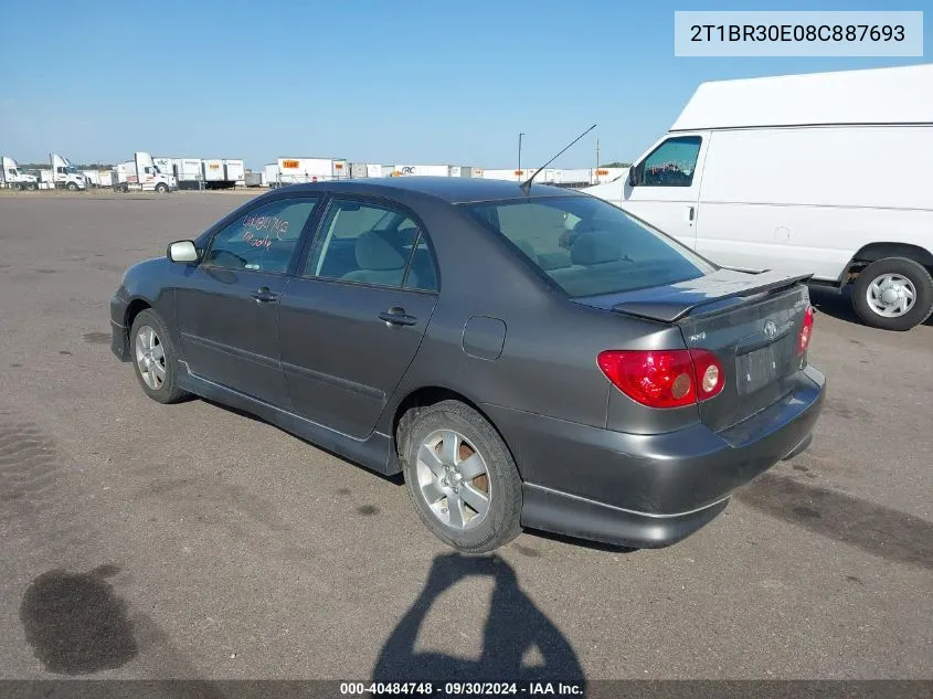 2008 Toyota Corolla S VIN: 2T1BR30E08C887693 Lot: 40484748