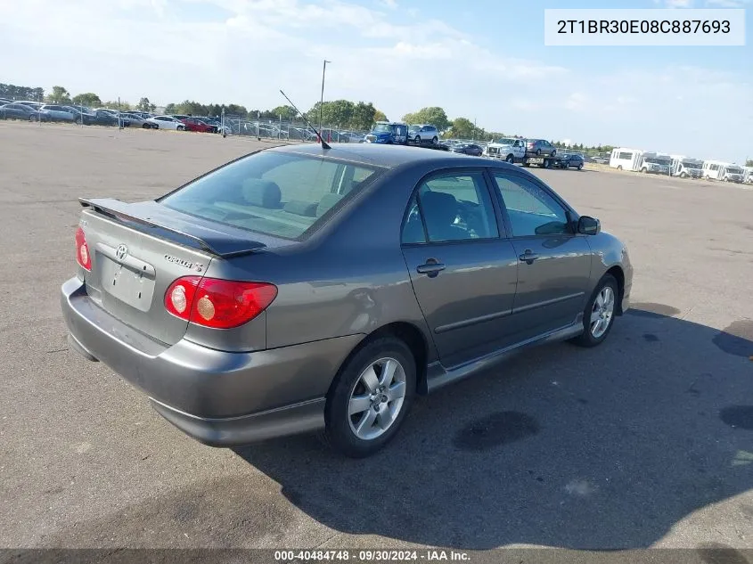 2008 Toyota Corolla S VIN: 2T1BR30E08C887693 Lot: 40484748