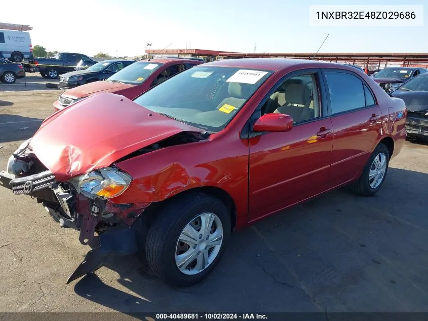 2008 Toyota Corolla Le VIN: 1NXBR32E48Z029686 Lot: 40489681